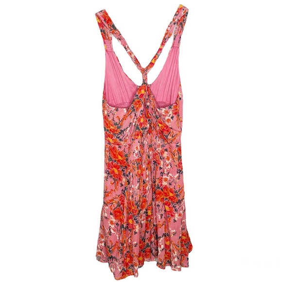 Free People Floral Smocked V-Neck Mini Dress - Picture 3 of 8